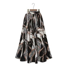 批发<b class='q'>欧美</b><b class='q'>外贸</b>雪纺压折半身裙中长款印花大摆裙