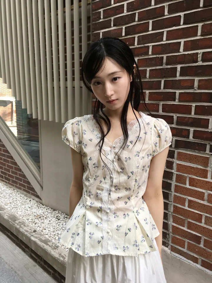 있음 선적 한국 chic 달콤함 소녀 거품 소매 레이스 반팔 꽃무늬 맨위