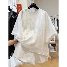 批发非实拍<b class='q'>夏</b>装慵懒风亚麻套装大方得体短裤上衣穿搭一整套女两件套