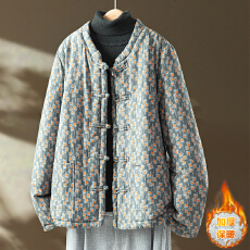 批发实拍<b class='q'>中国风</b>老布禅意加棉加厚棉衣外套女冬季汉服棉麻棉袄上衣