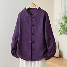 批发2026<b class='q'>婴儿</b>棉纯棉实拍素雅复古改良中式盘扣高级感开衫<b class='q'>上衣</b>