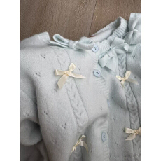 批发韩国东大门爆款女装个性镂空蝴蝶结复古<b class='q'>荷叶边</b>可爱少女毛针织衫