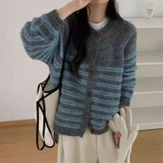 批发韩国2025年早秋新款高级感chic日系温柔风宽松慵懒软糯毛衣外套