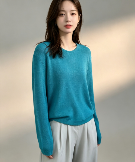 가을 겨울 새로운 사탕 색상 풀오버 니트 스웨터 달콤함 품격 다용도 단색 부드러운 찹쌀 스웨터 맨위 여성