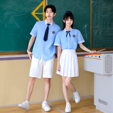 批发实拍 初中生班服毕业季短袖衬衫套装高中生合唱朗诵<b class='q'>演出</b>服