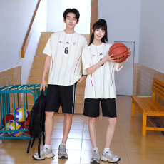 批发<b class='q'>实拍</b> 初高中学生夏季运动会短袖套装情侣班服
