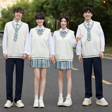 批发实拍 合唱团诗歌朗诵演出服高初中学生学院风秋冬运动会班服套装