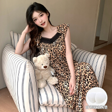 批发夏季新款小飞袖睡裙女莱赛尔自带凉感透气带胸垫可外穿性感纯欲风