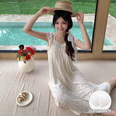 批发夏季新款小飞袖睡裙女莱赛尔自带凉感透气带胸垫可外穿甜美小清新