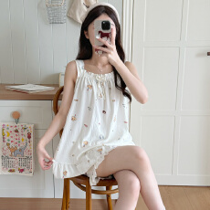 批发夏季女士款吊带花边领短裤睡衣云朵棉家居<b class='q'>服</b>田园少女风甜美清新风
