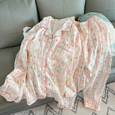批发秋季120克足四码大尺寸直播爆款现货女<b class='q'>睡衣</b>双长开衫云朵棉家居服