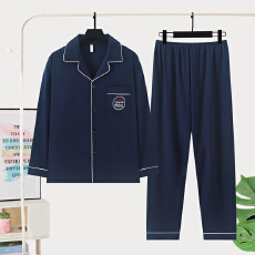 批发秋季新款男士双长开衫翻领<b class='q'>加肥</b><b class='q'>加大</b>家居服云朵棉舒适柔软简约睡衣