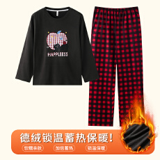 批发冬季<b class='q'>女士</b>双长圆领可爱卡通印花睡衣高质量双面德绒蓄热保暖家居服