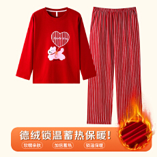 批发冬季<b class='q'>女士</b>双长圆领可爱卡通印花睡衣高质量双面德绒蓄热保暖家居服