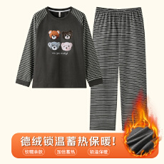 批发冬季<b class='q'>女士</b>双长圆领可爱卡通印花睡衣高质量双面德绒蓄热保暖家居服