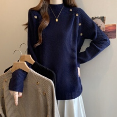 批发实拍~半高领毛衣打底衫女秋冬<b class='q'>大码</b>胖mm显瘦遮肉设计感洋针织上衣