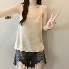 批发实拍无袖打底针织吊带背心<b class='q'>女</b>外穿夏季<b class='q'>大码</b>胖mm显瘦宽松遮肚子上衣