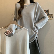 批发实拍~吊带外搭罩衫女夏季薄款胖mm大码慵懒风<b class='q'>宽松</b>冰丝针织防晒女