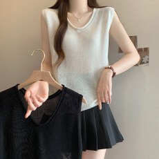 批发<b class='q'>实拍</b>冰丝针织衫宽肩带吊带背心女外穿2026新款<b class='q'>大码</b>胖mm遮肚子内搭