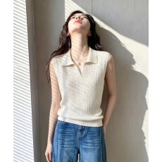 批发实拍~Polo衫针织背心女内搭夏季外穿<b class='q'>大码</b>胖mm2026修身显瘦V领打底