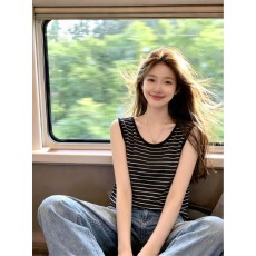 批发实拍~<b class='q'>大码</b>软糯舒服清凉透气垂感显瘦薄款条纹内搭无袖<b class='q'>吊带</b><b class='q'>背心</b>女