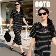 批发实拍 2026夏季时尚条纹针织孕妇连衣裙<b class='q'>韩版</b>宽松遮肚中长款哺乳衣