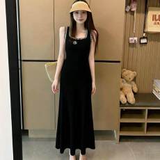 孕妇装韩版气质温柔撞色冰丝针织连衣裙辣妈外出哺乳背心裙