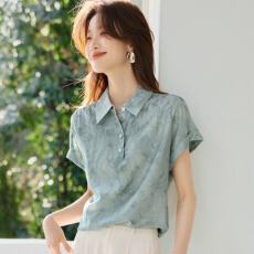 批发气质剪花设计感女<b class='q'>衬衫</b>2026春夏新款优雅短袖<b class='q'>衬衫</b>