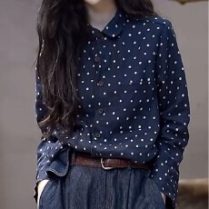 批发<b class='q'>长袖</b><b class='q'>衬衫</b>女2026春秋季新款韩版宽松立领<b class='q'>衬衣</b>设计感波点外套上衣潮