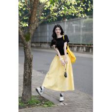 批发夏日ootd穿搭一整套今年流行减龄富家千金甜美风漂亮连衣裙子套装