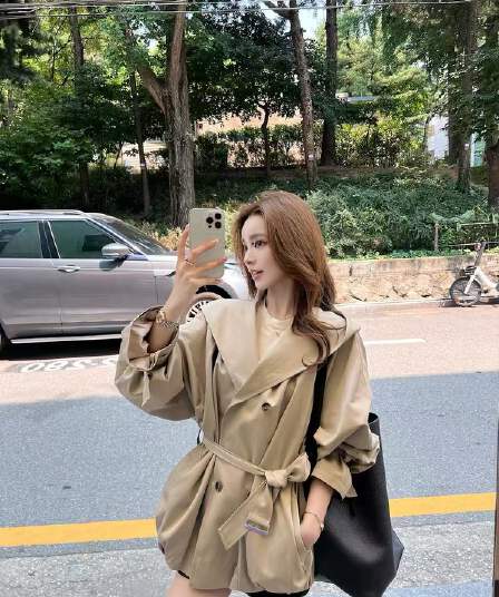 lilylikes 바 플러그 일몰 낮음 포화 상태 얕은 카키 다용도 후드 바람막이 세련된 있음 유럽 블록