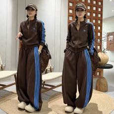 批发韩系撞色条纹卫衣套装女欧货2026<b class='q'>秋</b>季新款宽松显瘦休闲运动两件套