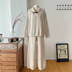 批发秋冬季套<b class='q'>装</b>2025新款加厚毛衣<b class='q'>上衣</b>阔腿<b class='q'>裤</b><b class='q'>慵懒</b>风孕妈法式穿搭