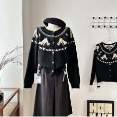 cookadaily人鱼 羊驼毛小马爱心甜酷修身针织衫毛衣上衣外套