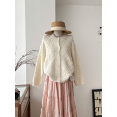 批发慵懒风麻花毛衣开衫<b class='q'>外套</b>女秋冬季新款外搭宽松<b class='q'>针织</b>衫长袖上衣