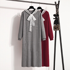 批发实拍大码女装2025秋冬新款针织连衣裙时尚洋气高级感毛衣连衣裙女