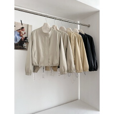 批发短款蛋白皮衣女2026春季新款小个子气质柔软机车外套