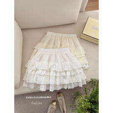 批发白色蓬蓬花边蛋糕短裙女春秋<b class='q'>冬</b>2026新小个子防走光a字显瘦半身裙