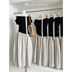 2026夏季新款韩版时尚百搭显瘦 T 女设计感连衣裙套装配波点丝带