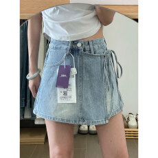 批发高腰牛仔短裙女<b class='q'>夏</b>季半身裙不规则大码胖mm显瘦设计感a字包臀裙裤