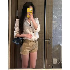 批发辣妹低腰卡其短<b class='q'>裤</b>女春夏<b class='q'>显瘦</b>显高小个子外穿包臀直筒休闲超短热<b class='q'>裤</b>