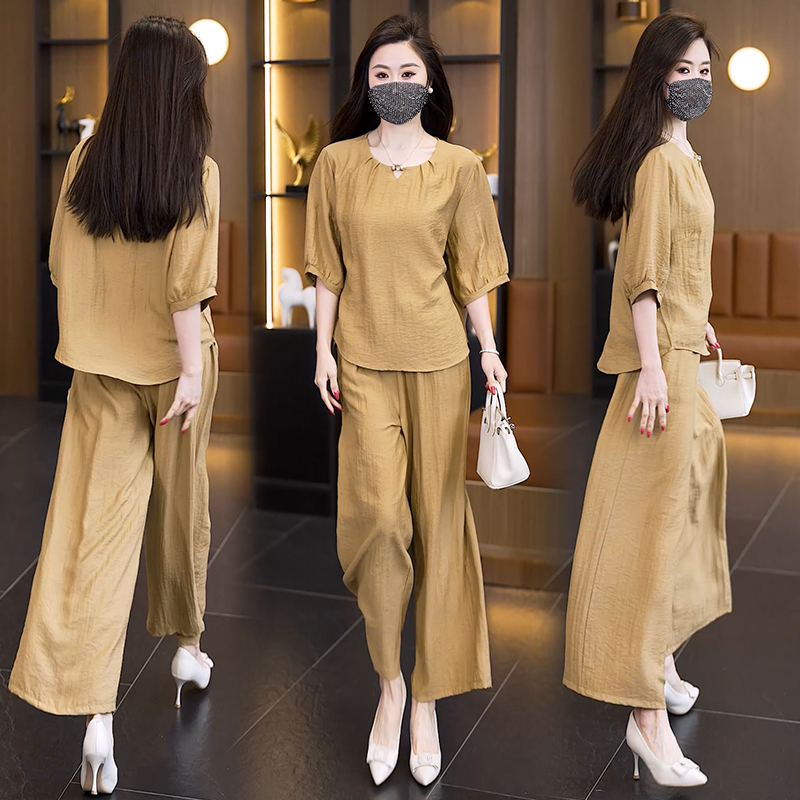 RY1616# 2026夏季新款大码女装胖妹妹洋气时尚减龄宽松遮肉显瘦两件...