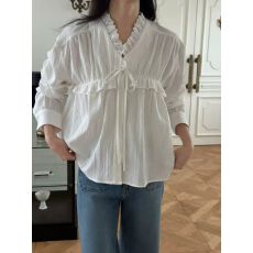 批发<b class='q'>韩国</b><b class='q'>代购</b>2026春季ogi 花边V领简约衬衫女