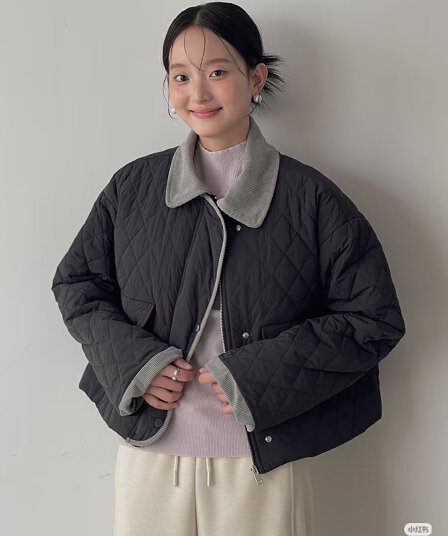 있음 밖으로 질량 한국 스타일 레트로 작은 샤넬 스타일 POLO 칼라 연령 감소 달콤함 면 의류 여성 코트