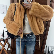 批发newbemyself <b class='q'>韩国</b>代购 闪亮洋气高档仿貂毛保暖环保皮草<b class='q'>短外套</b>