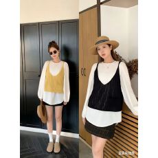 批发现~新款2026孕妇春装宽松显瘦长袖娃娃衫加马甲百搭减龄两件套上