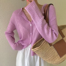 批发韩国ins 圆领<b class='q'>针织</b>长袖防晒冰丝<b class='q'>开衫</b>女百搭显瘦薄款上衣