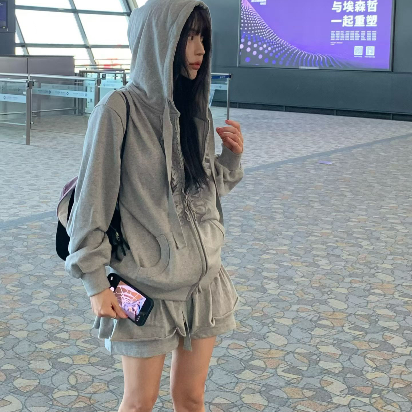 BY35588# 韩国ins秋冬新款时尚气质卫衣套装 服裝批發女裝批發服飾貨源