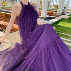 批发新中式晨袍女新娘敬酒服订婚礼服<b class='q'>高端</b>轻奢小众网纱挂脖优雅<b class='q'>连衣裙</b>