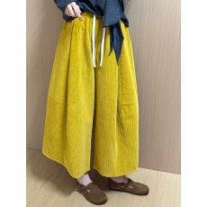 批发大阔腿设计感八分裤灯芯绒裤子<b class='q'>女</b>2025秋季新款韩版气质裤裙